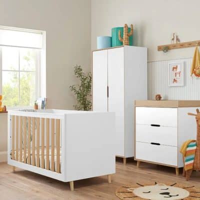 Tutti Bambini Fika 3 Piece Room Set - White/Light Oak