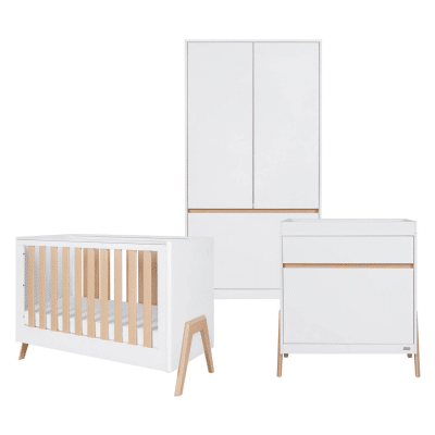 Tutti Bambini Fuori 4in1 3 Piece Nursery Room Set - White/Light Oak