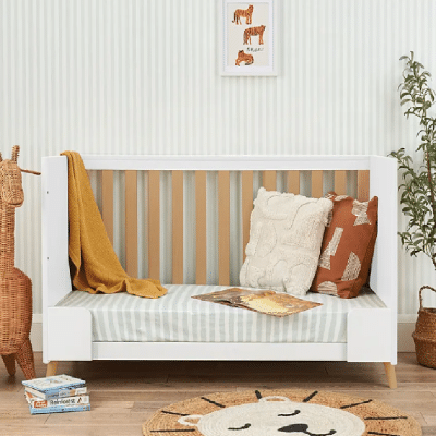 Tutti Bambini Fika Cot Bed - White/Light Oak