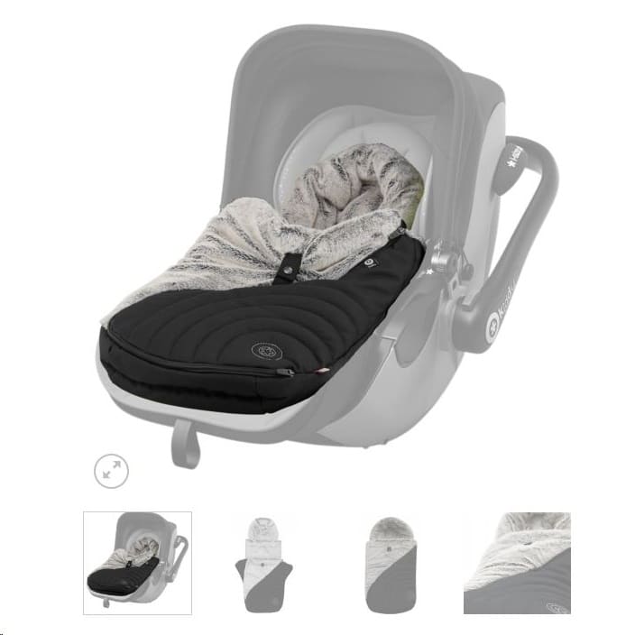 Kiddy Softmuff for Car Seat - Black/Grey