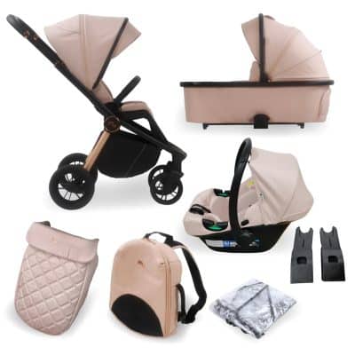 My Babiie 3-in-1 Travel System with i-Size Car Seat - Pastel Pink