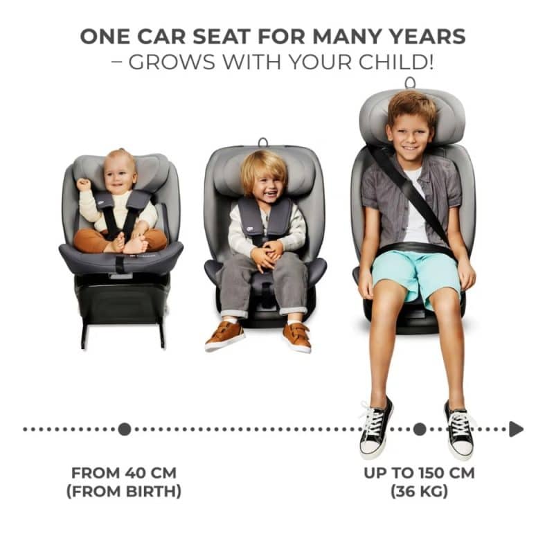 Kinderkraft Car Seat I-GROW i-SIZE 40-150cm - Grey