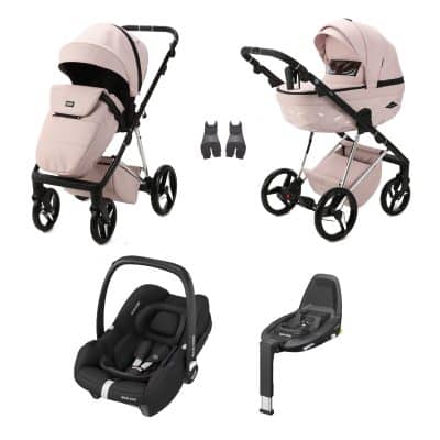 Mee-Go Milano Evo 3in1 Cabriofix + Base Travel System - Pretty in Pink (Special Edition)