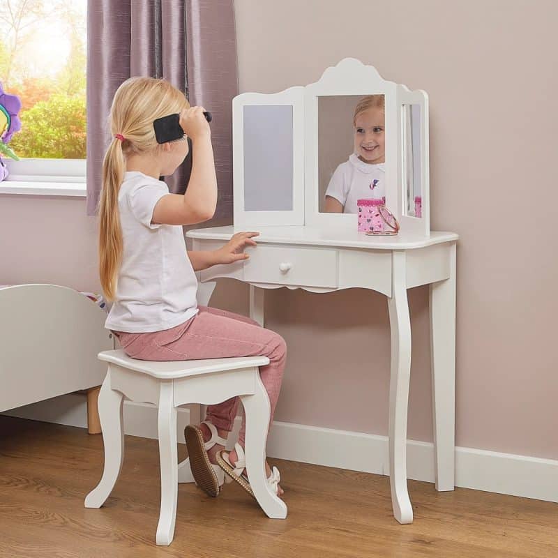 Liberty House Toys White Vanity Table with Stool