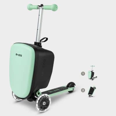 Mini Micro Scooter Suitcase and Light up Wheels - Mint